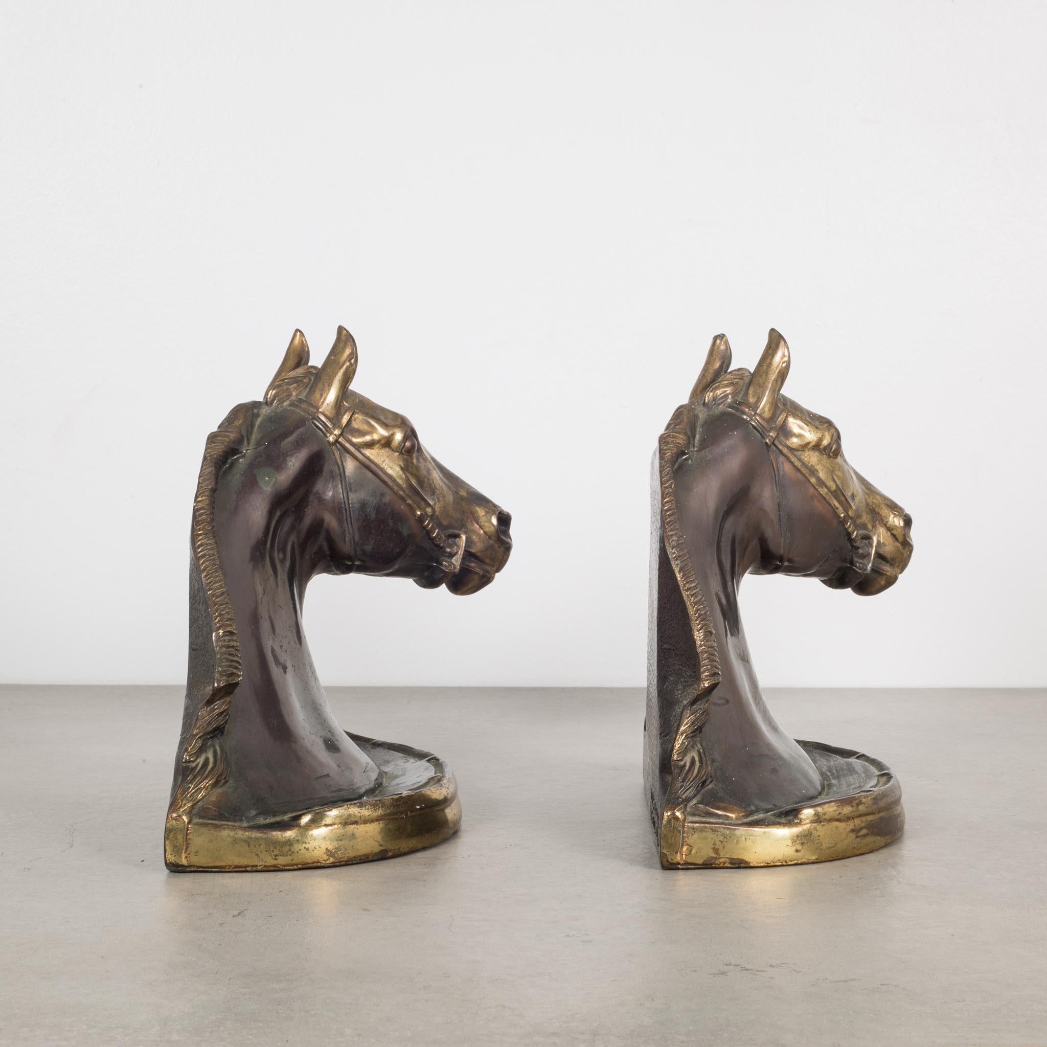 Bronze-Plated Horse Head Bookends by Glady's Brown and Dodge, circa 1930 In Good Condition In San Francisco, CA