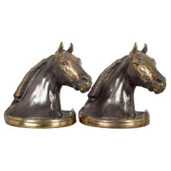 Bronze-Plated Horse Head Bookends by Glady's Brown and Dodge, circa 1930