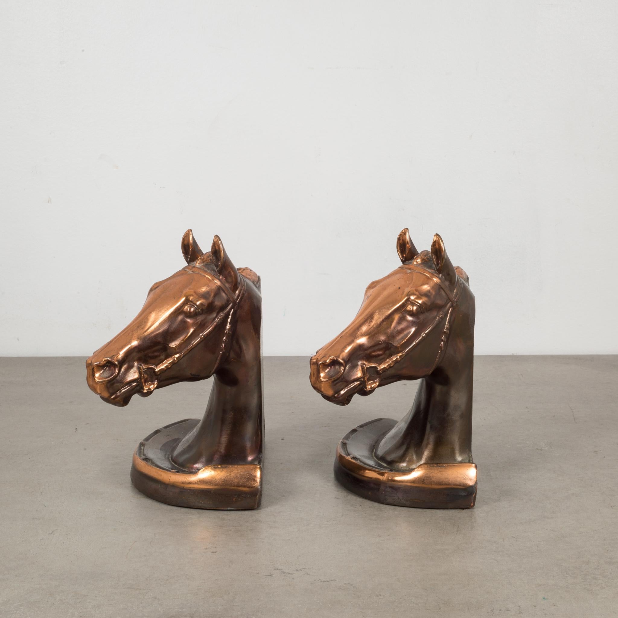 Art Deco Bronze-Plated Horse Head Bookends by Glady's Brown and Dodge, circa 1946