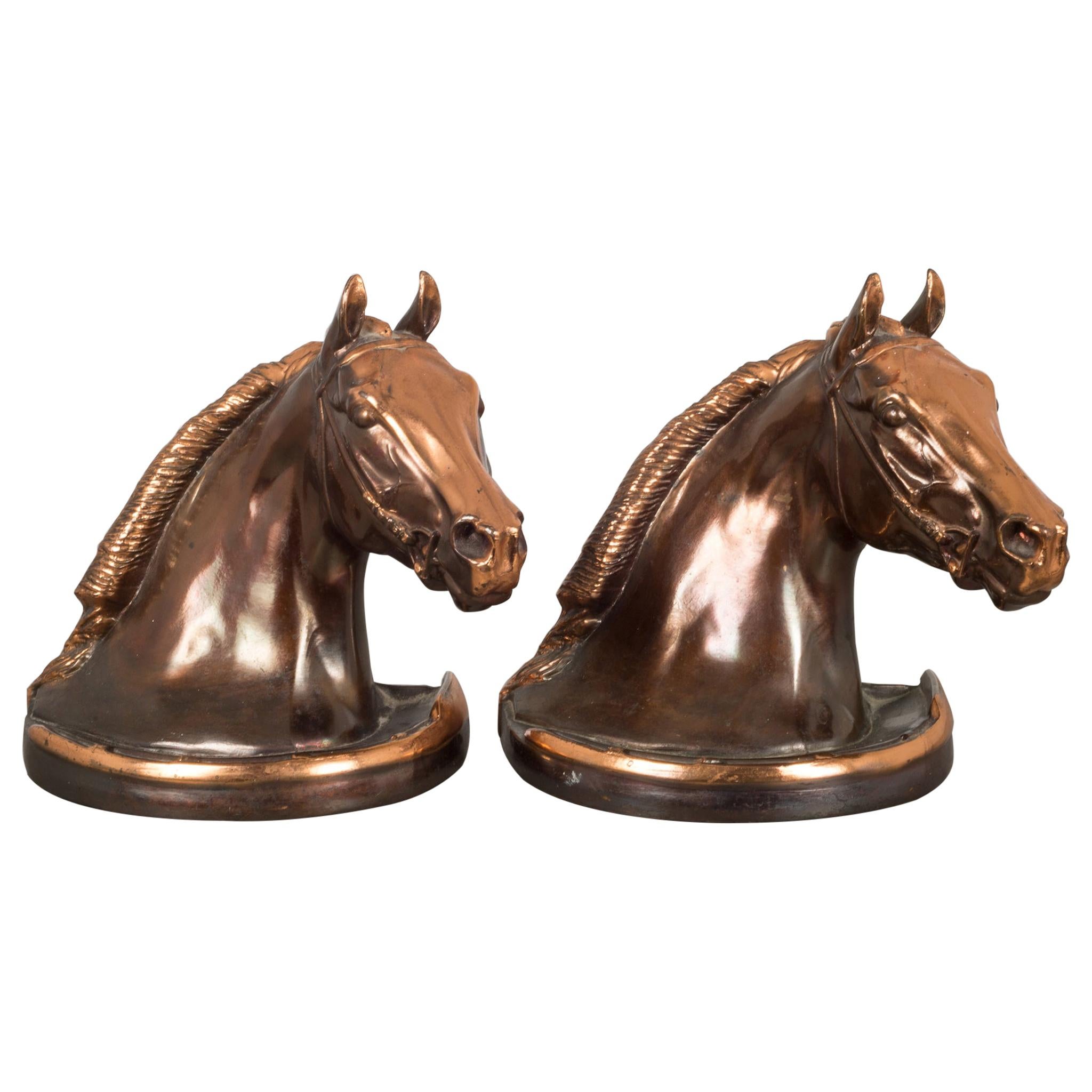 Bronze-Plated Horse Head Bookends by Glady's Brown and Dodge, circa 1946