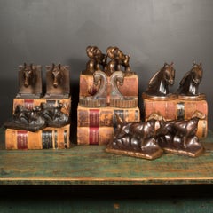 Bronze-Plated Horse Head Bookends by Nuart NY, circa 1940