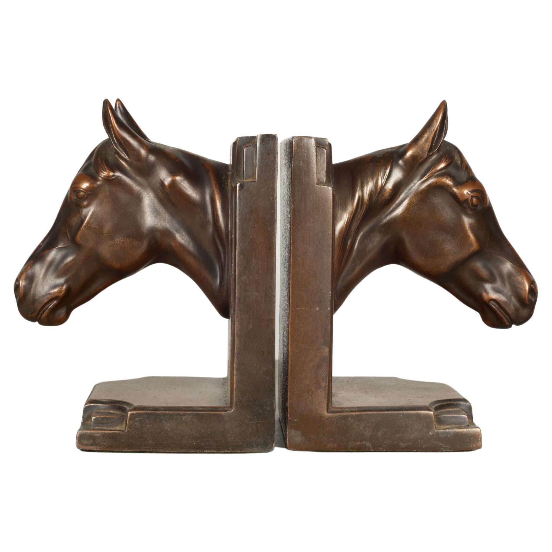 Italian Pewter Horse Head Bookends at 1stDibs