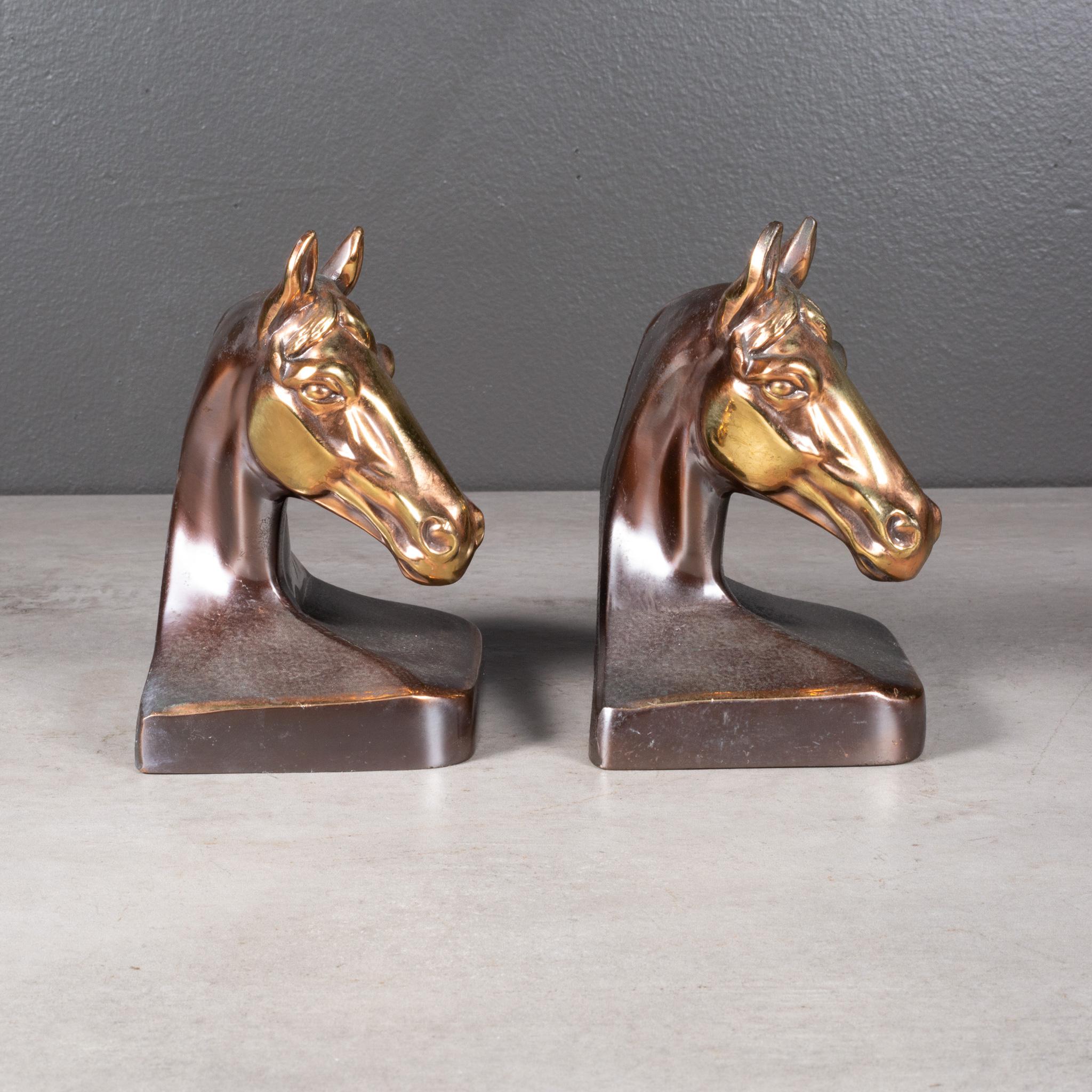 Industriel Serre-livres en bronze à tête de cheval c.1940 (LIVRAISON GRATUITE) en vente