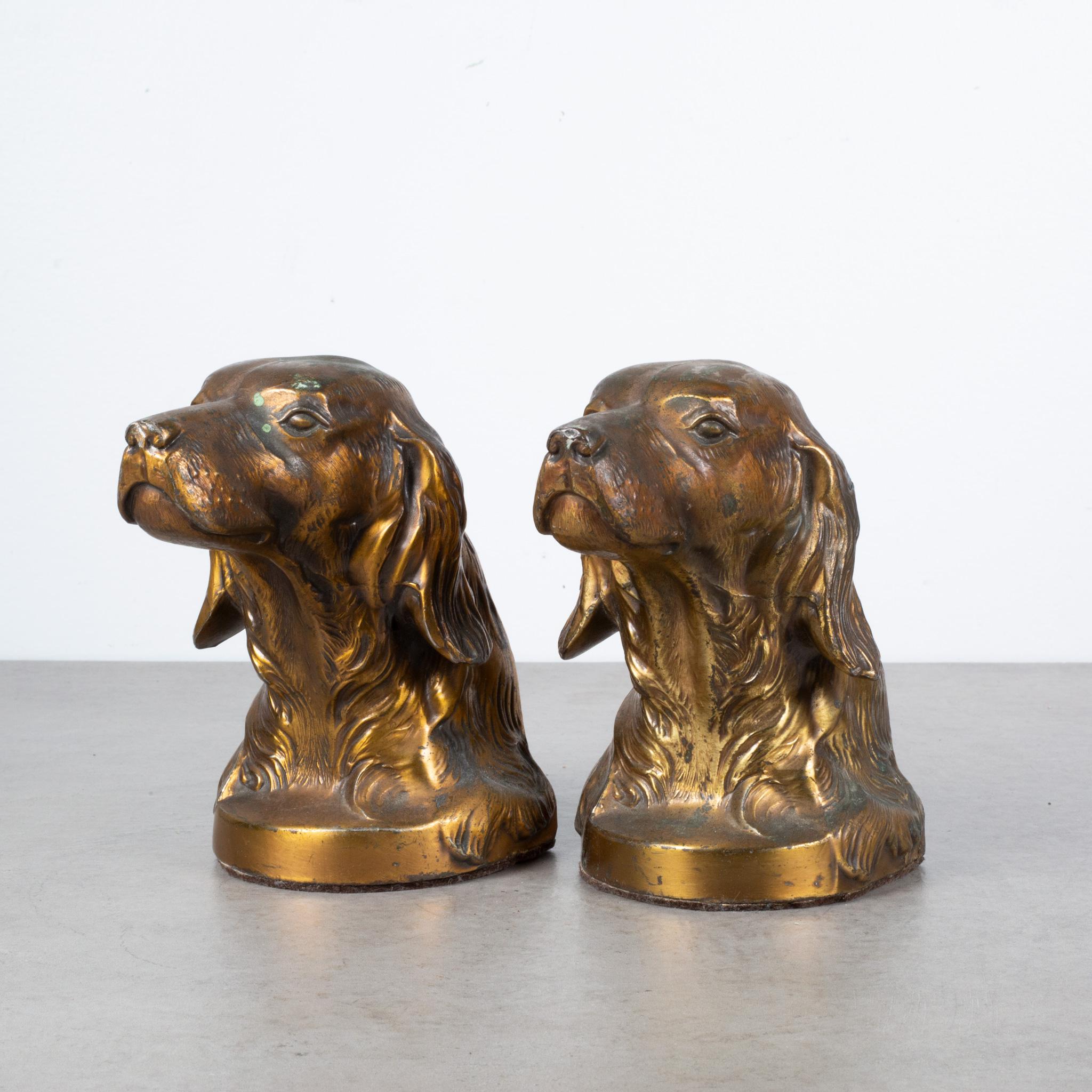 About:

A pair of original bronze plated bookends with original felt on the bottom. Both bookends are in good condition and have retained their finish and have the appropriate patina consistent with age and use.

Creator: Philadelphia Metal