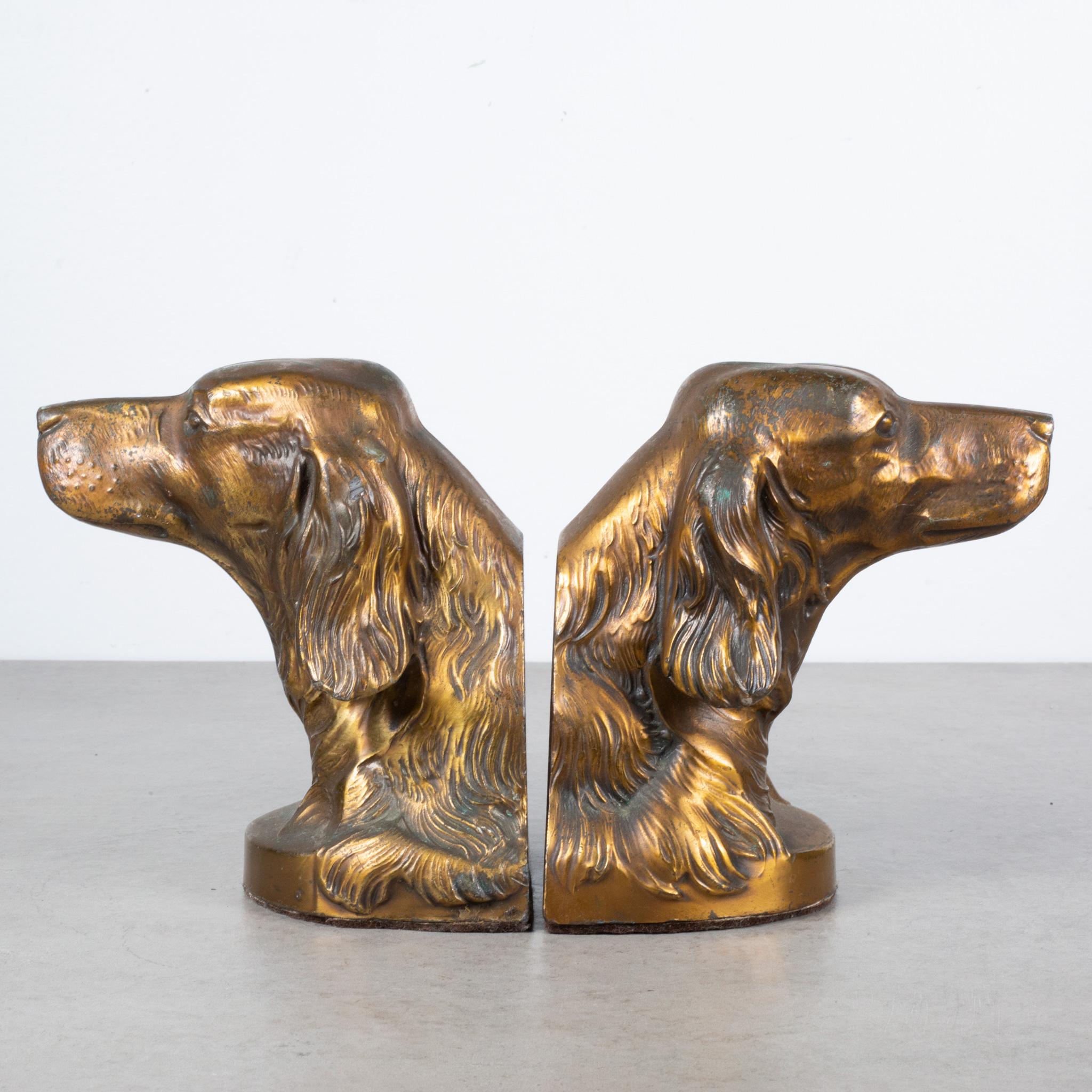 Bronze Plated Irish Setter Bookends, circa 1940 In Good Condition For Sale In San Francisco, CA