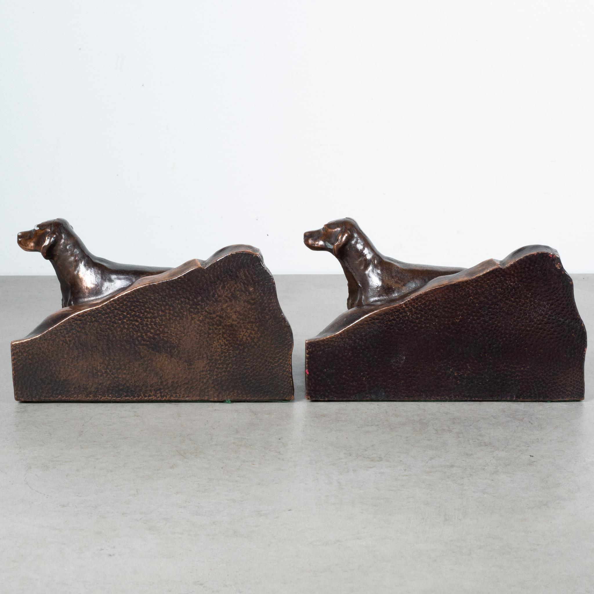 Bronze Plated Irish Setter Dog Bookends, circa 1940 In Good Condition For Sale In San Francisco, CA