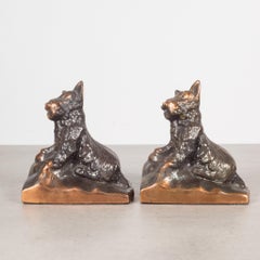 Bronze-Plated Scotty Dog Bookends, circa 1940