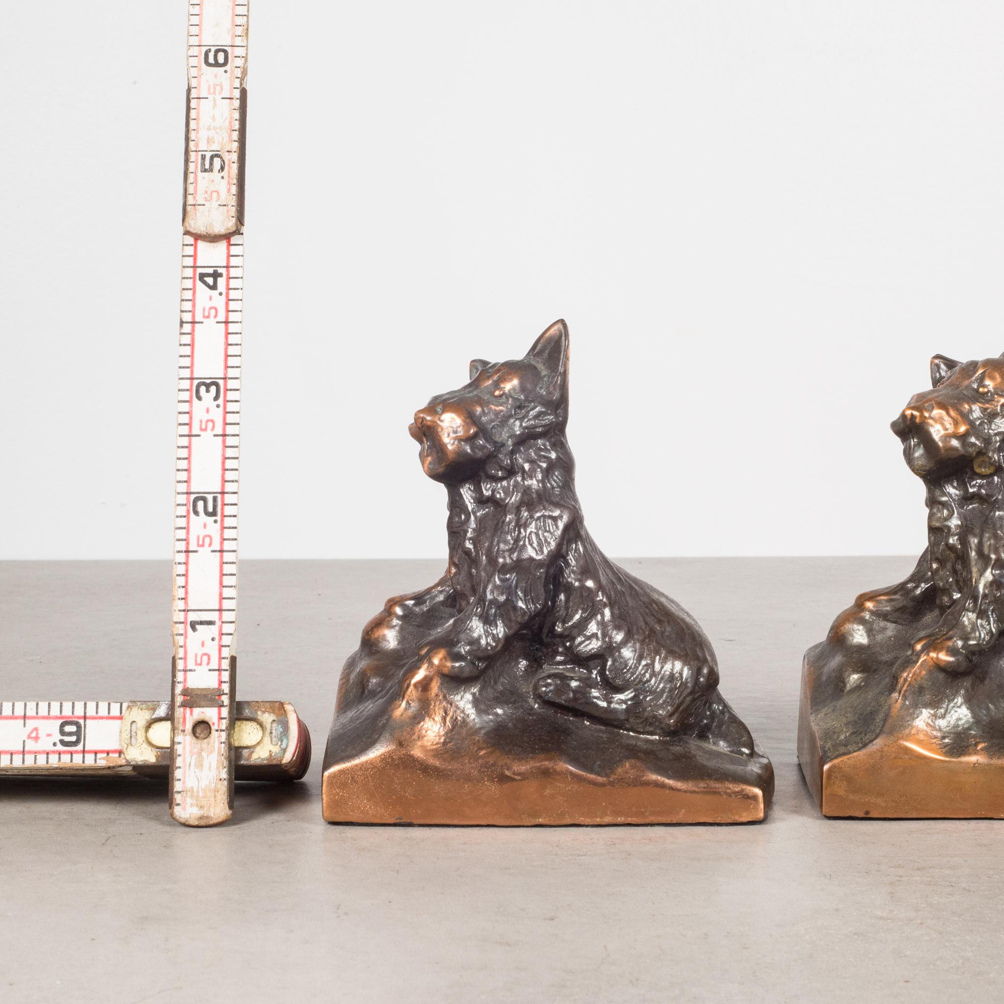 Bronze-Plated Scotty Dog Bookends, circa 1940 2