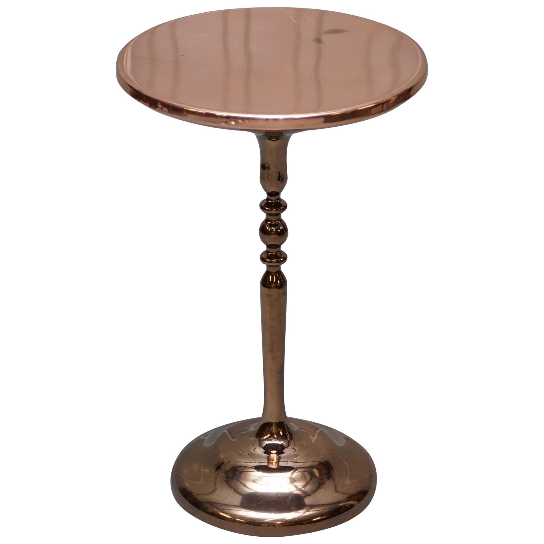 Bronze Plated Vintage Side Table Made on Solid Oak Base Part of Large Suite For Sale