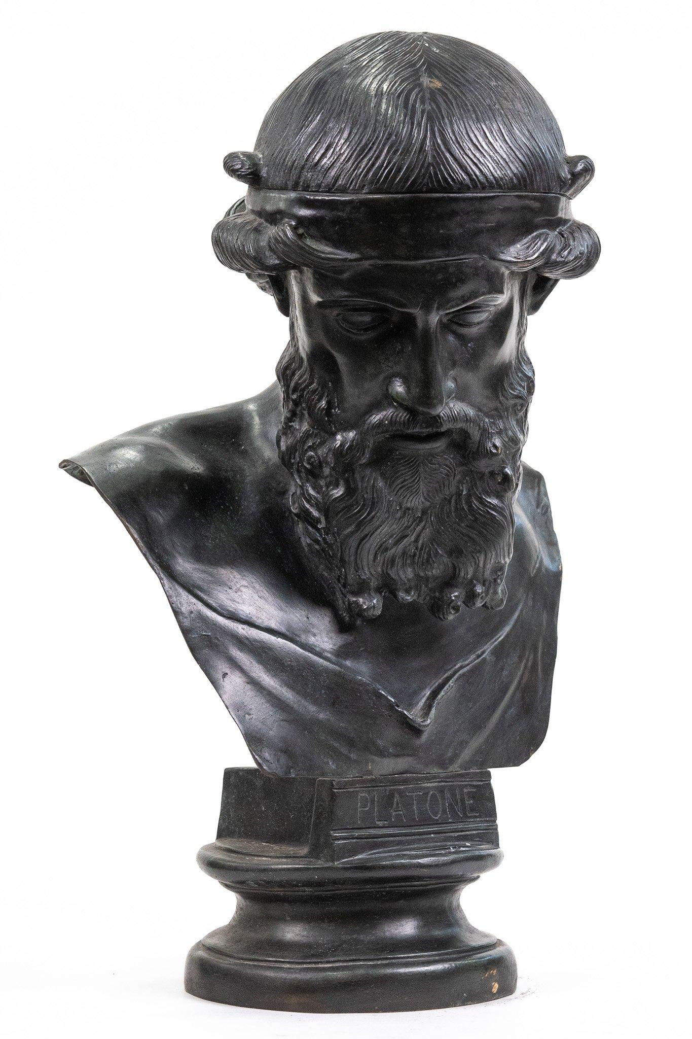 Platón de bronce, busto de bronce en venta 1