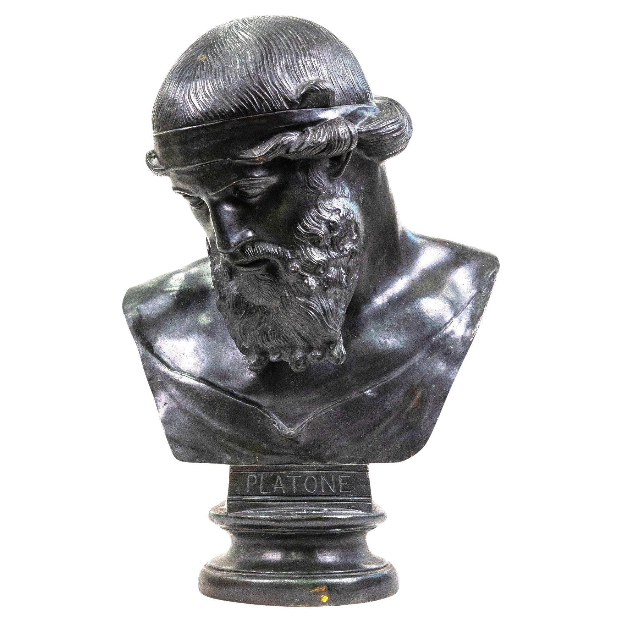 Platón de bronce, busto de bronce en venta