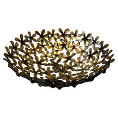Bronze Plumeria Flower Bowl Attributed to Alguacil & Perkoff LTD