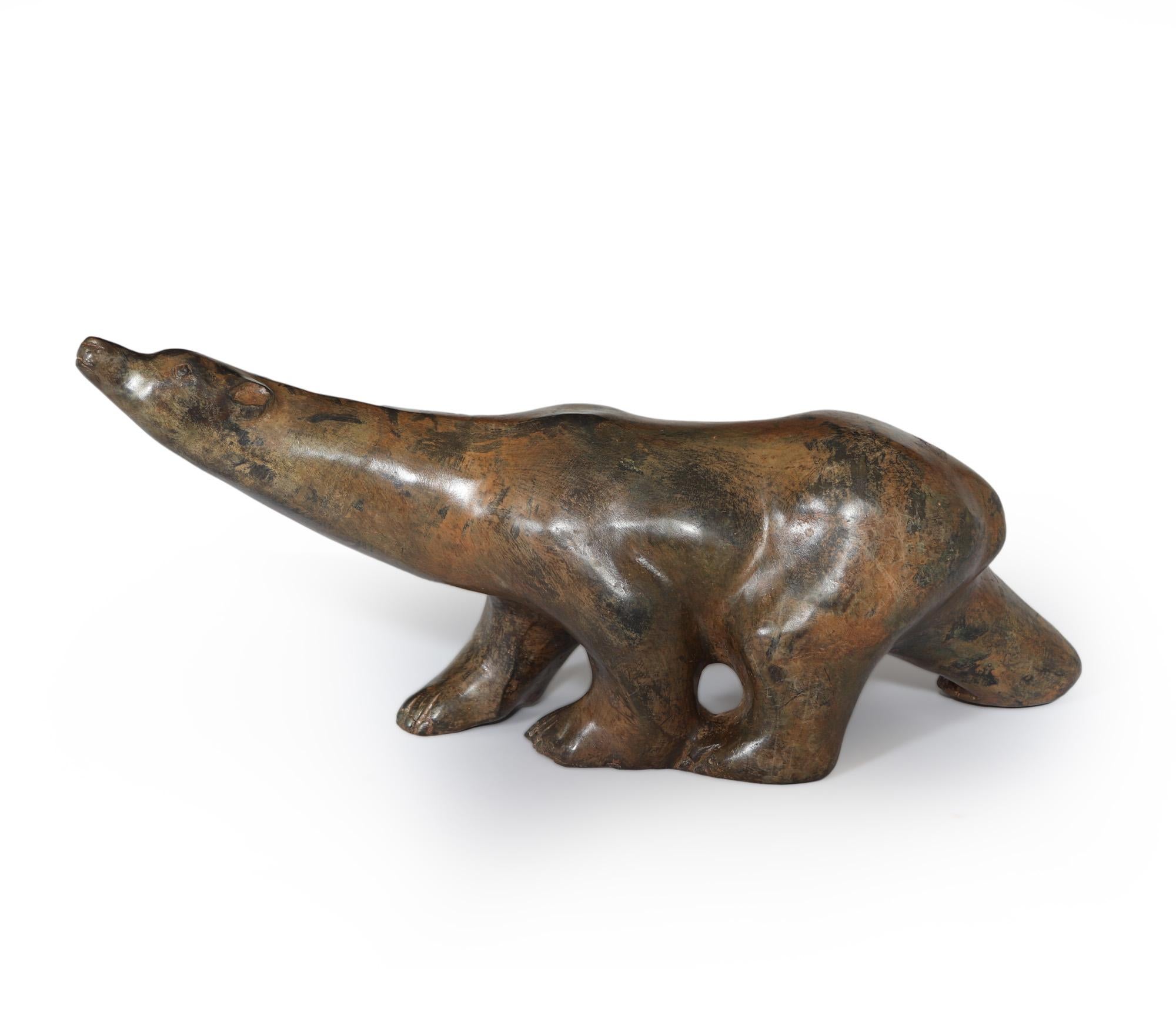Français Notre ours polaire en bronze par P Chenet  en vente