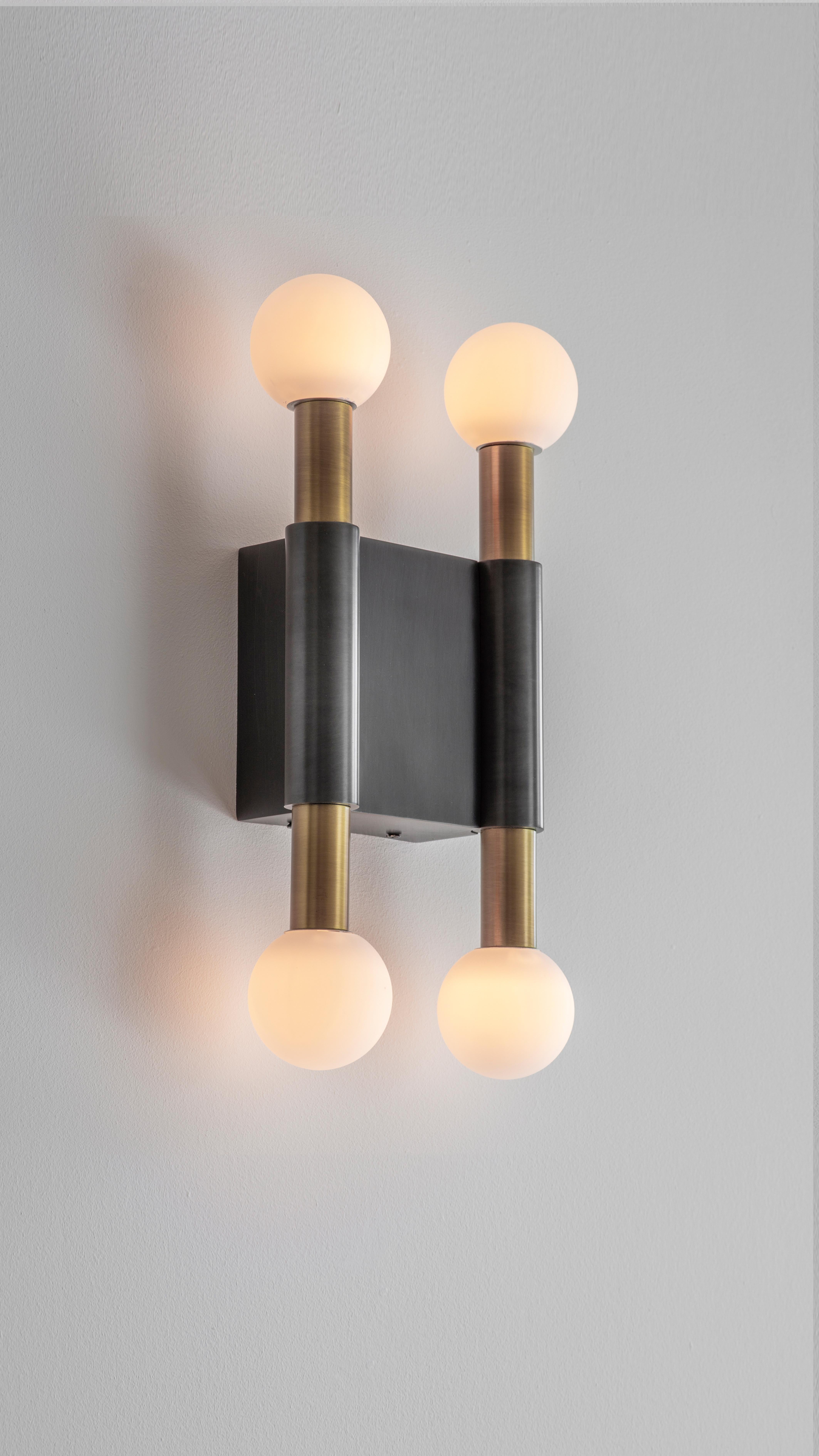 Bronze Pole and Circle II Wall Light by Square in Circle For Sale 1