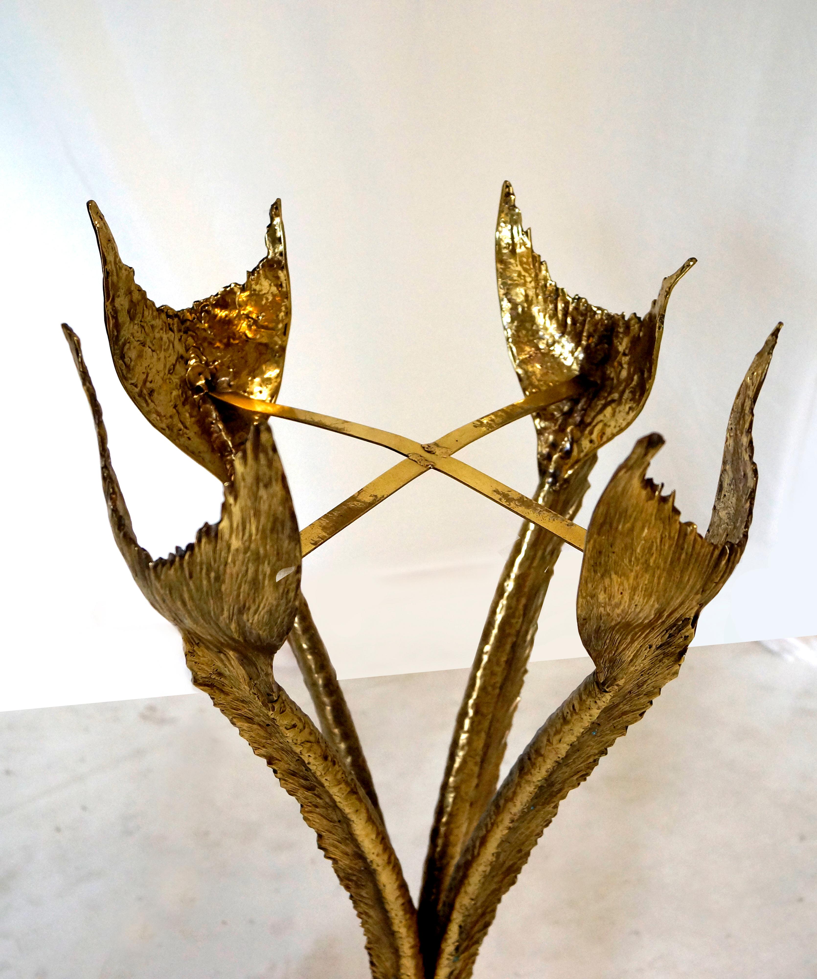 Bronze & Polished Brass Sculptural Planter by Jacques Duval Brasseur, circa 1970 In Excellent Condition In Miami, FL