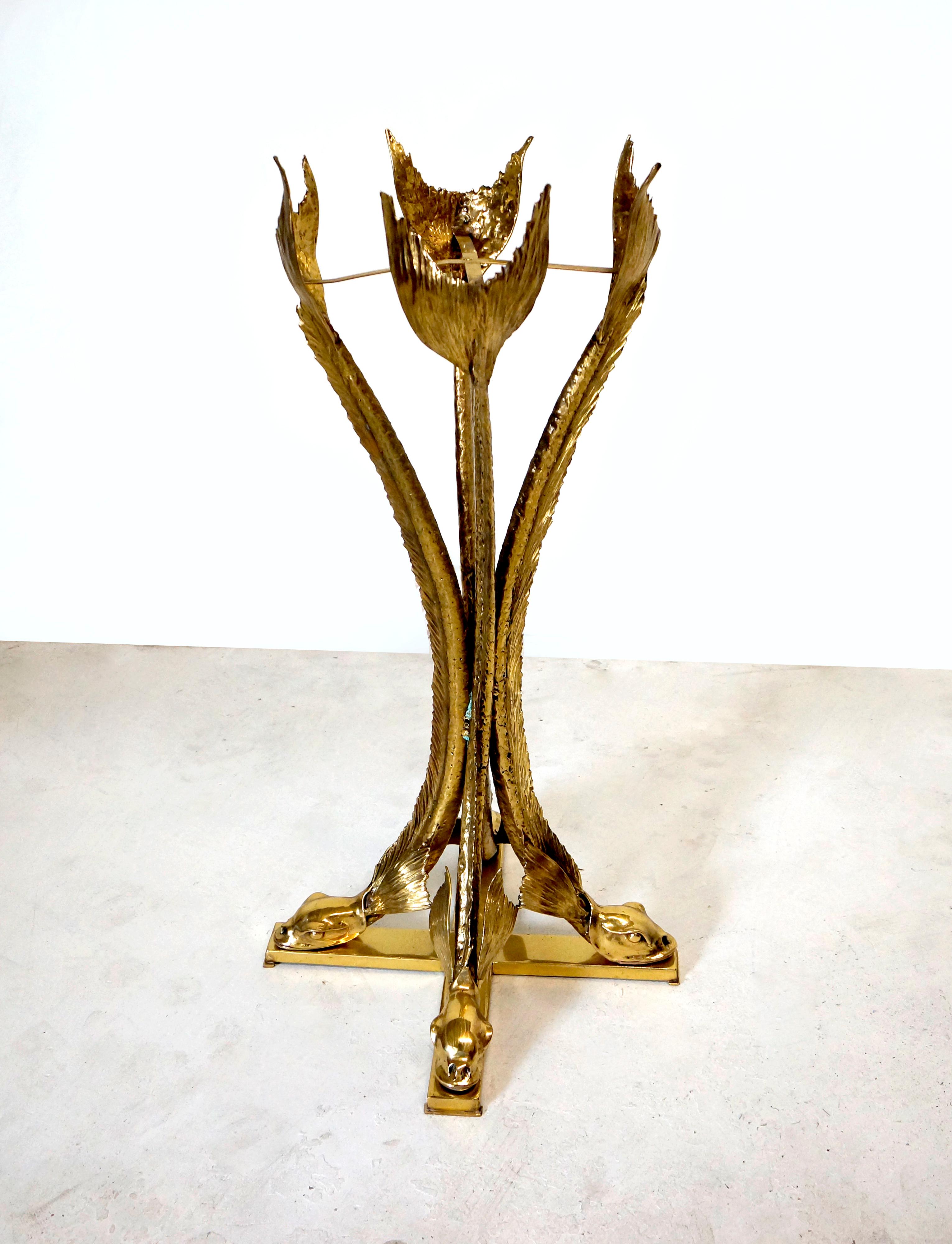 Late 20th Century Bronze & Polished Brass Sculptural Planter by Jacques Duval Brasseur, circa 1970