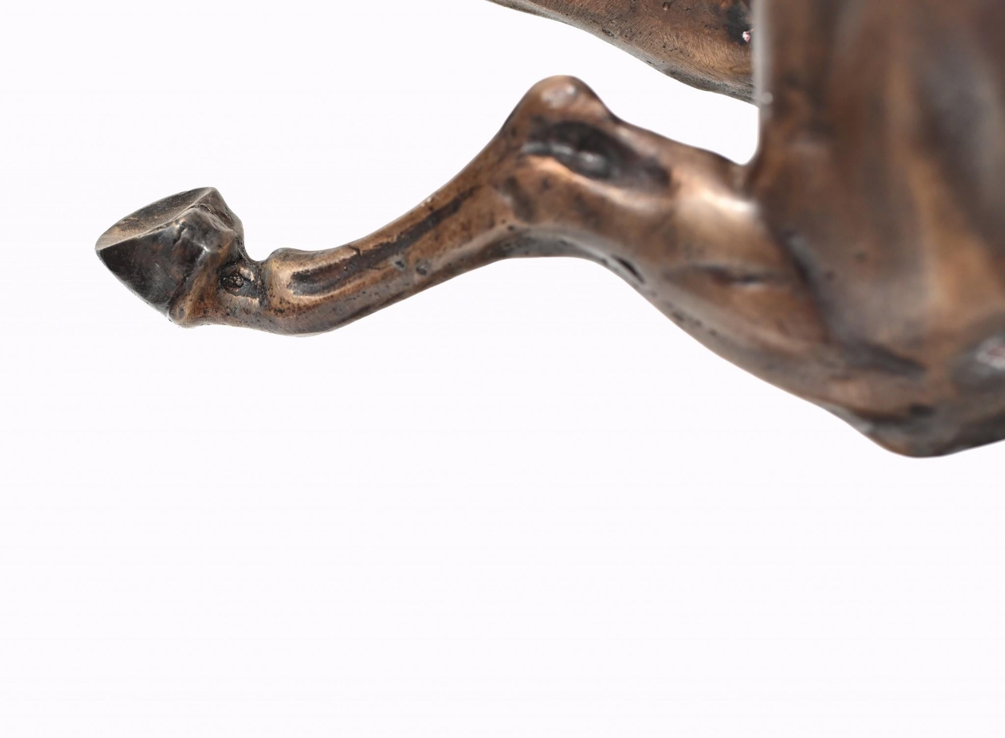 Bronze Polo Spieler Statue - Pferd Jockey Guss im Angebot 7