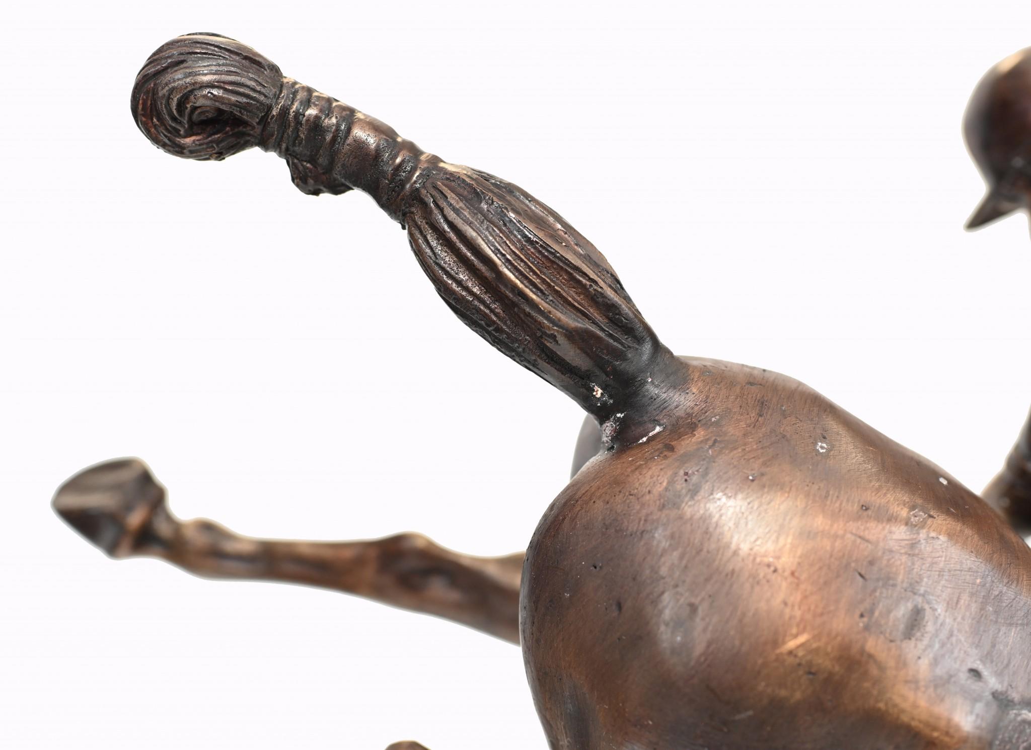 Bronze Polo Spieler Statue - Pferd Jockey Guss im Angebot 8