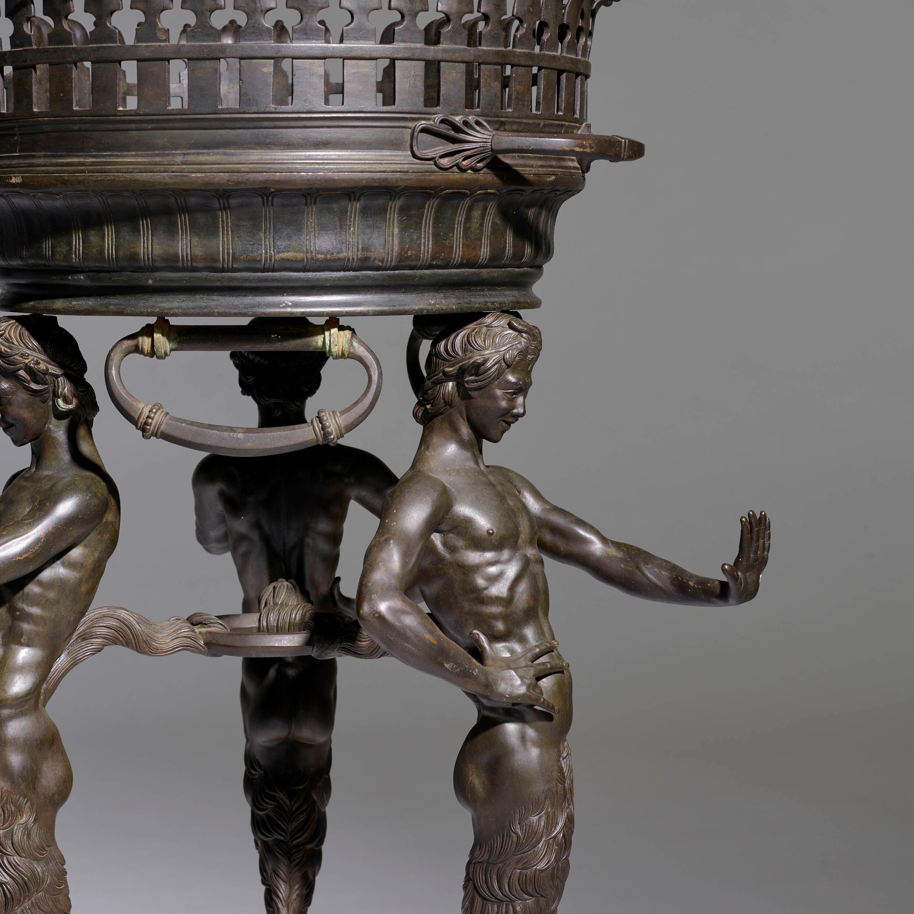 Grand Tour Bronze Pompeian Athénienne-Jardinière attributed to Sabatino De Angelis & Fils in vendita