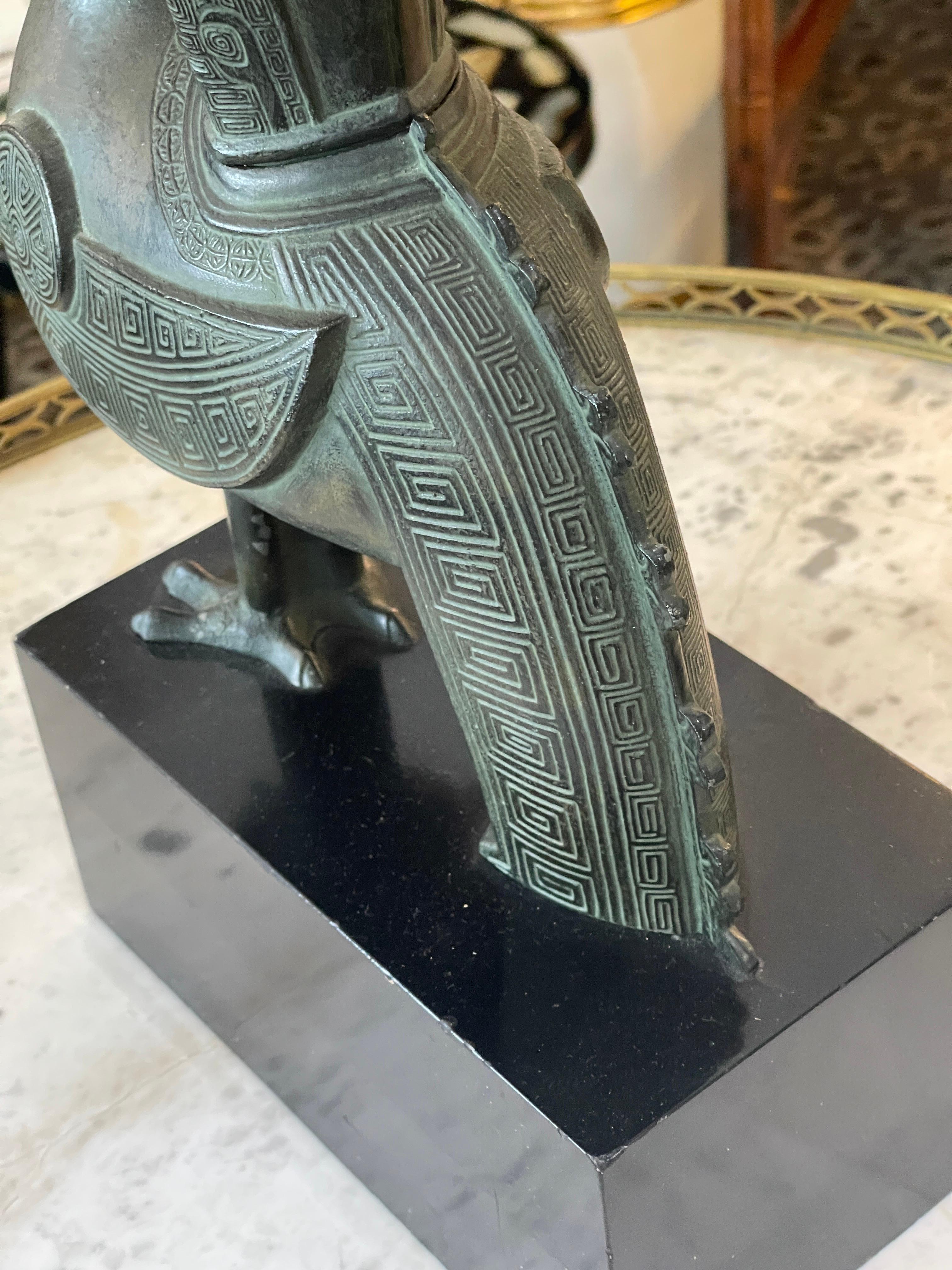 Bronze Pompeian Style Bird Table Lamp Attributed To William Billy Haines, 1950s 2