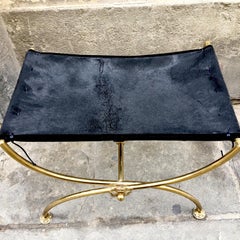 Bronze Pony Skin Small Piano Bench Napoleon III, 1900s