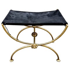 Bronze Pony Skin Small Piano Bench Napoleon III, 1900s