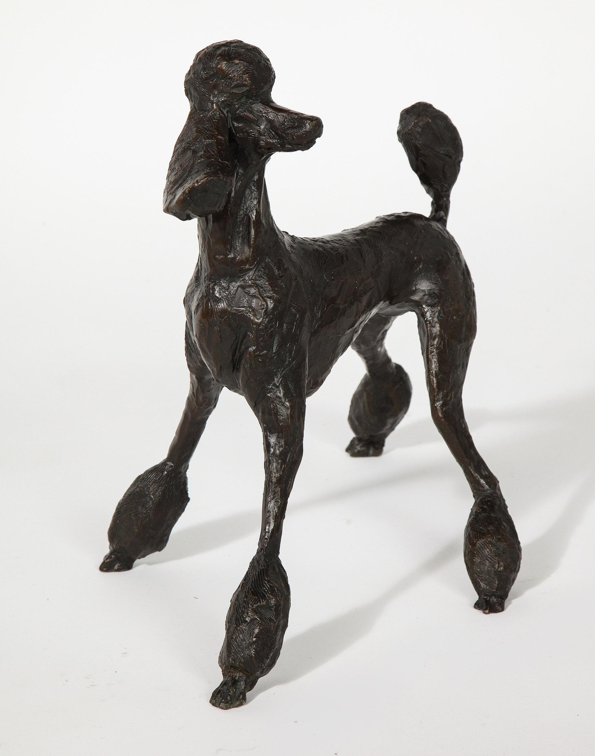 The cast bronze poodle titled 