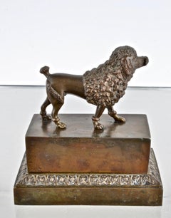 Bronze Poodle Inkwell, France, 19th Century