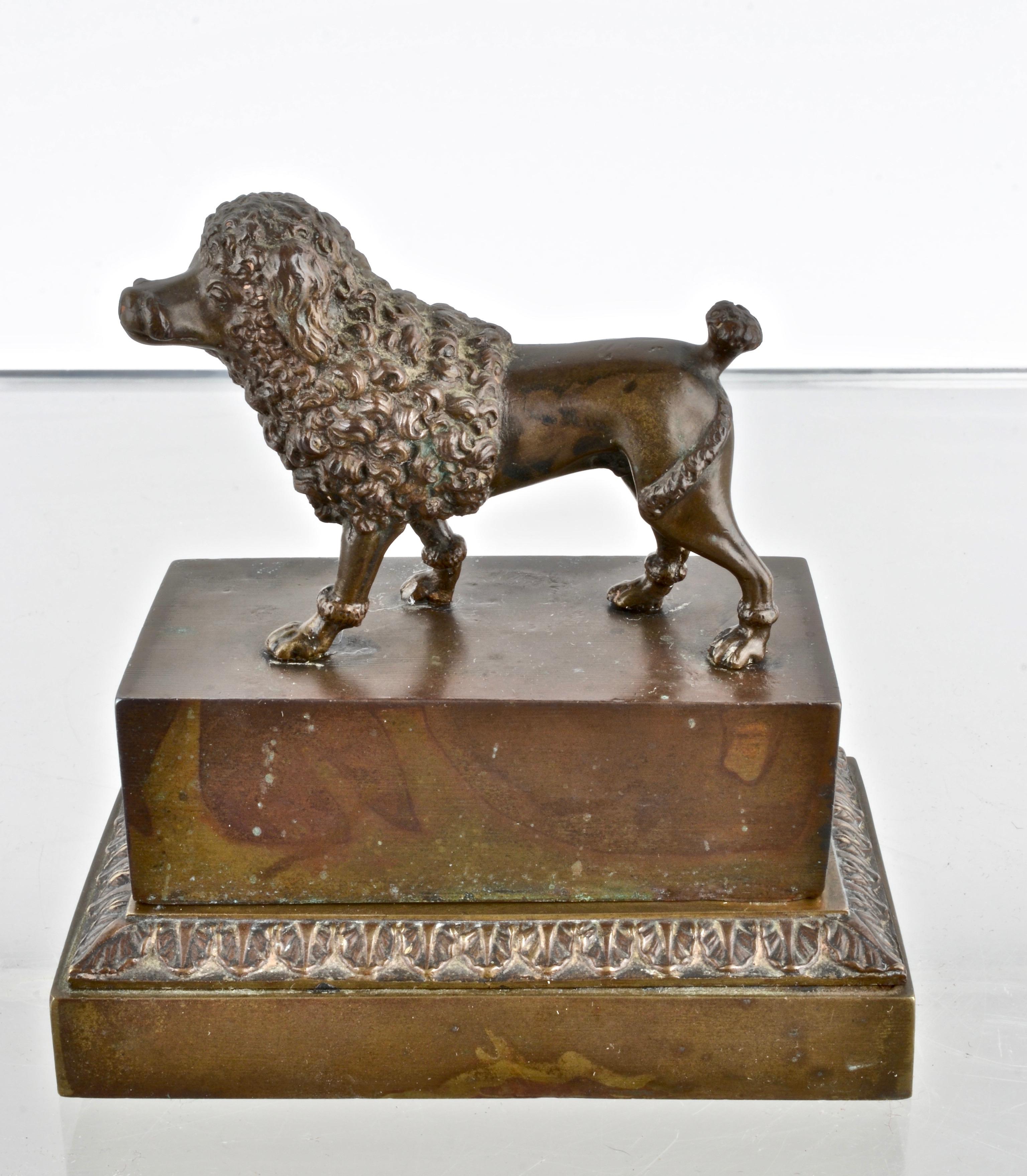 Regency Bronze Poodle Inkwell, France, 19th Century For Sale