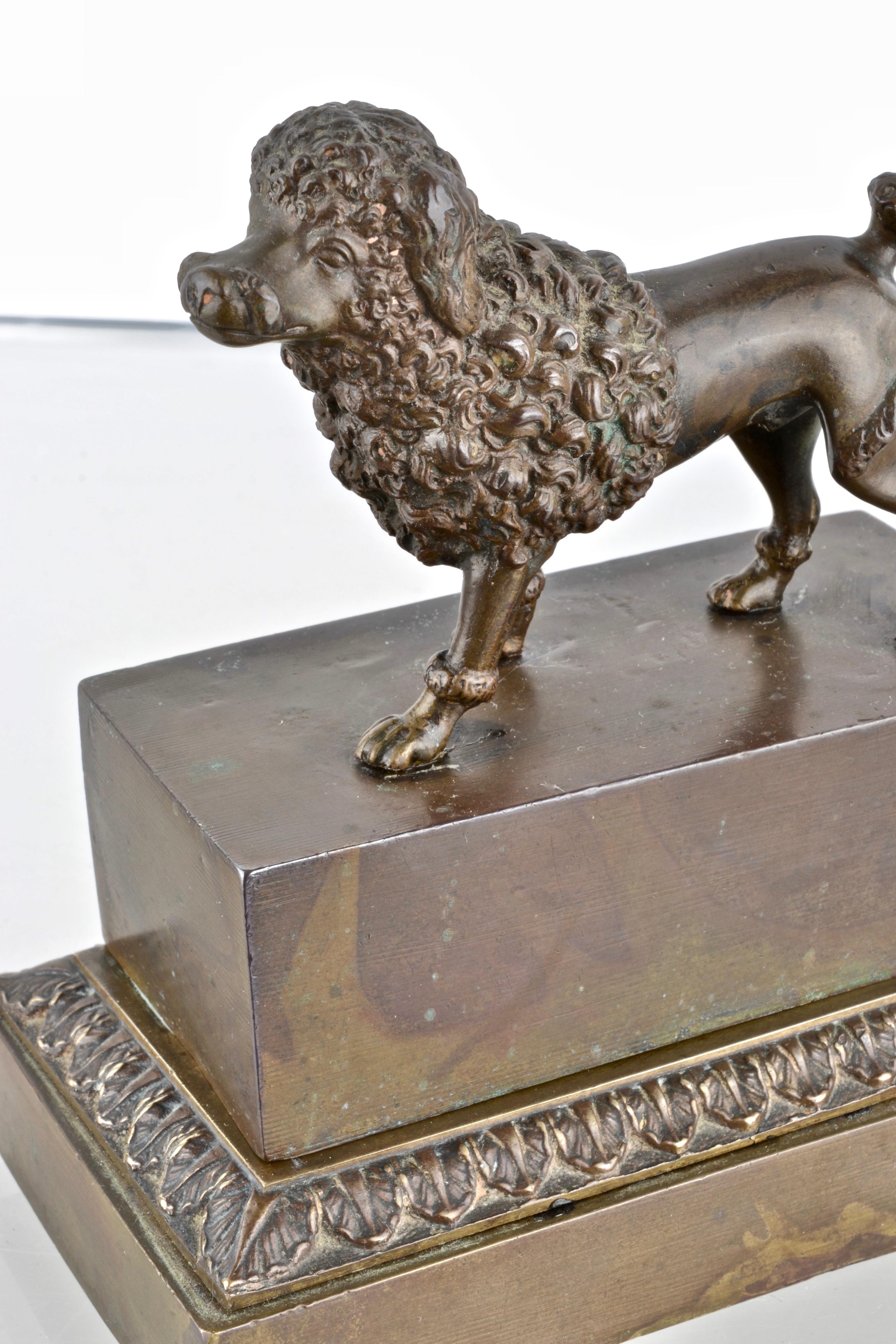 French Bronze Poodle Inkwell, France, 19th Century For Sale