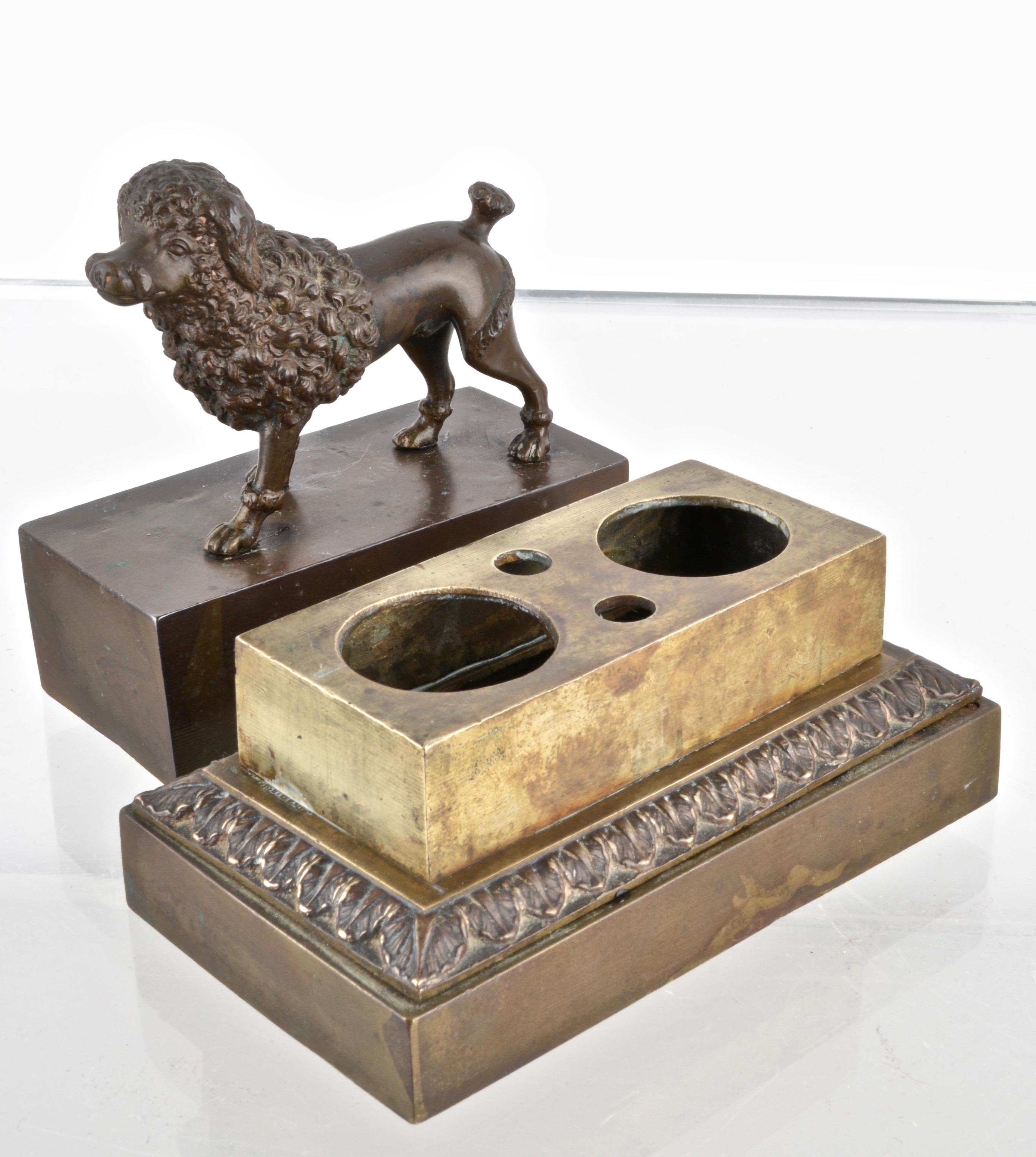 Bronze Poodle Inkwell, France, 19th Century 1