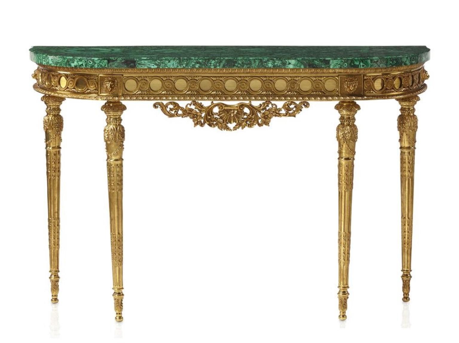 Bronze porch table with Malachite by ARTISS
Dimensions: L 137 x W 42 x H 88 cm
Materials: malachite, bronze

ARTIS is named from artist, whose two -S