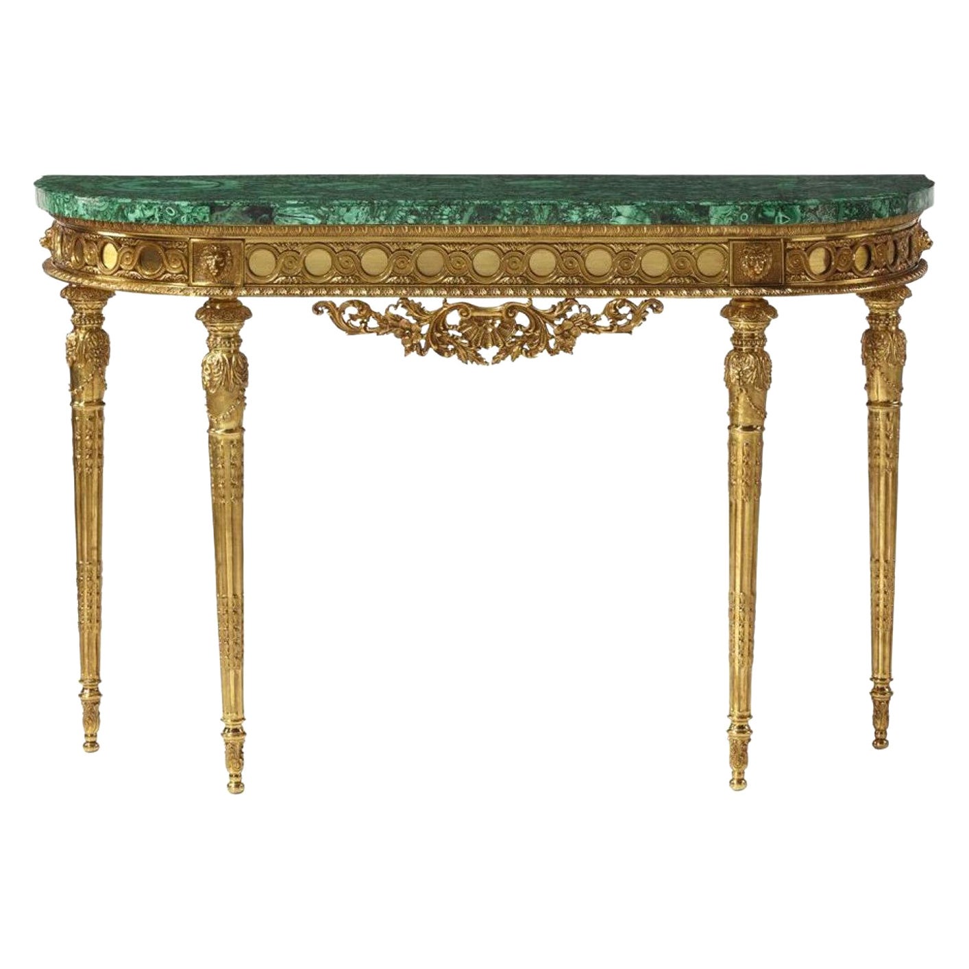 Mesa de Porche de Bronce con Malaquita by Artiss en venta