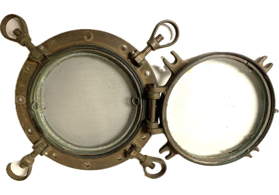 Bronze Porthole With Mesh Screen #3 For Sale 4