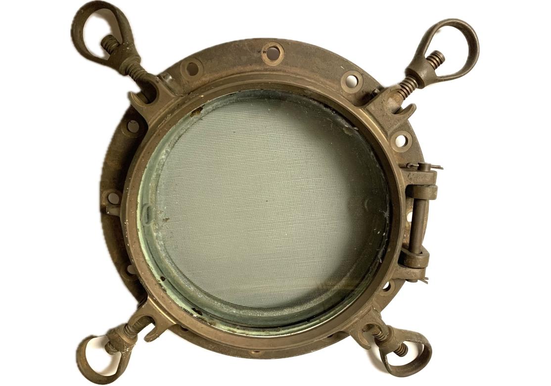 Bronze Porthole With Mesh Screen #3 For Sale 5
