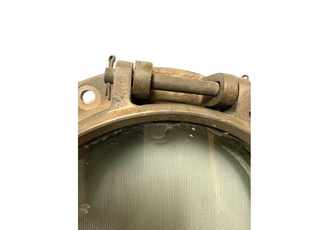 Bronze Porthole With Mesh Screen #3 For Sale 7