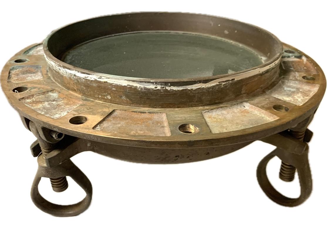 Industrial Bronze Porthole With Mesh Screen #3 For Sale
