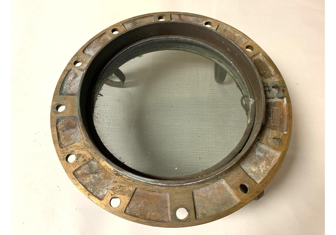 Metal Bronze Porthole With Mesh Screen #3 For Sale