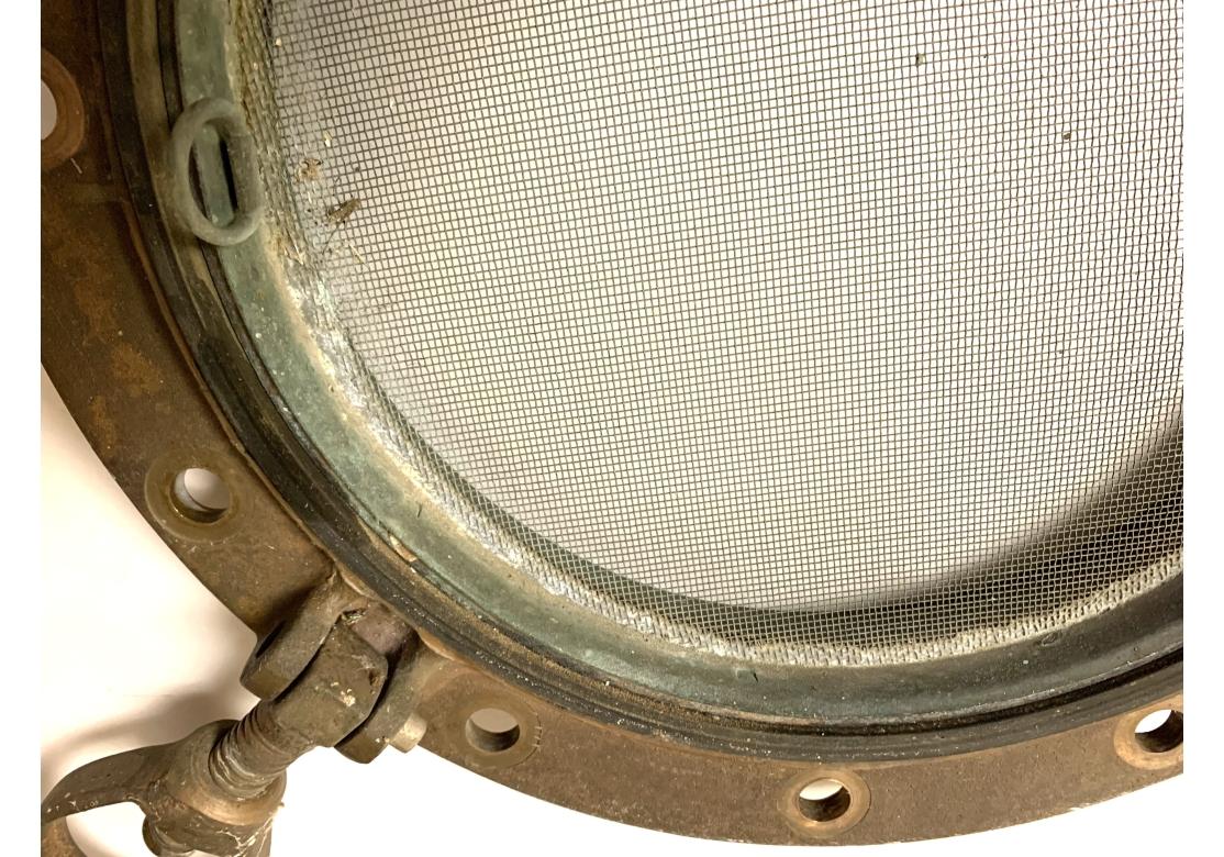 Bronze Porthole With Mesh Screen #3 For Sale 3