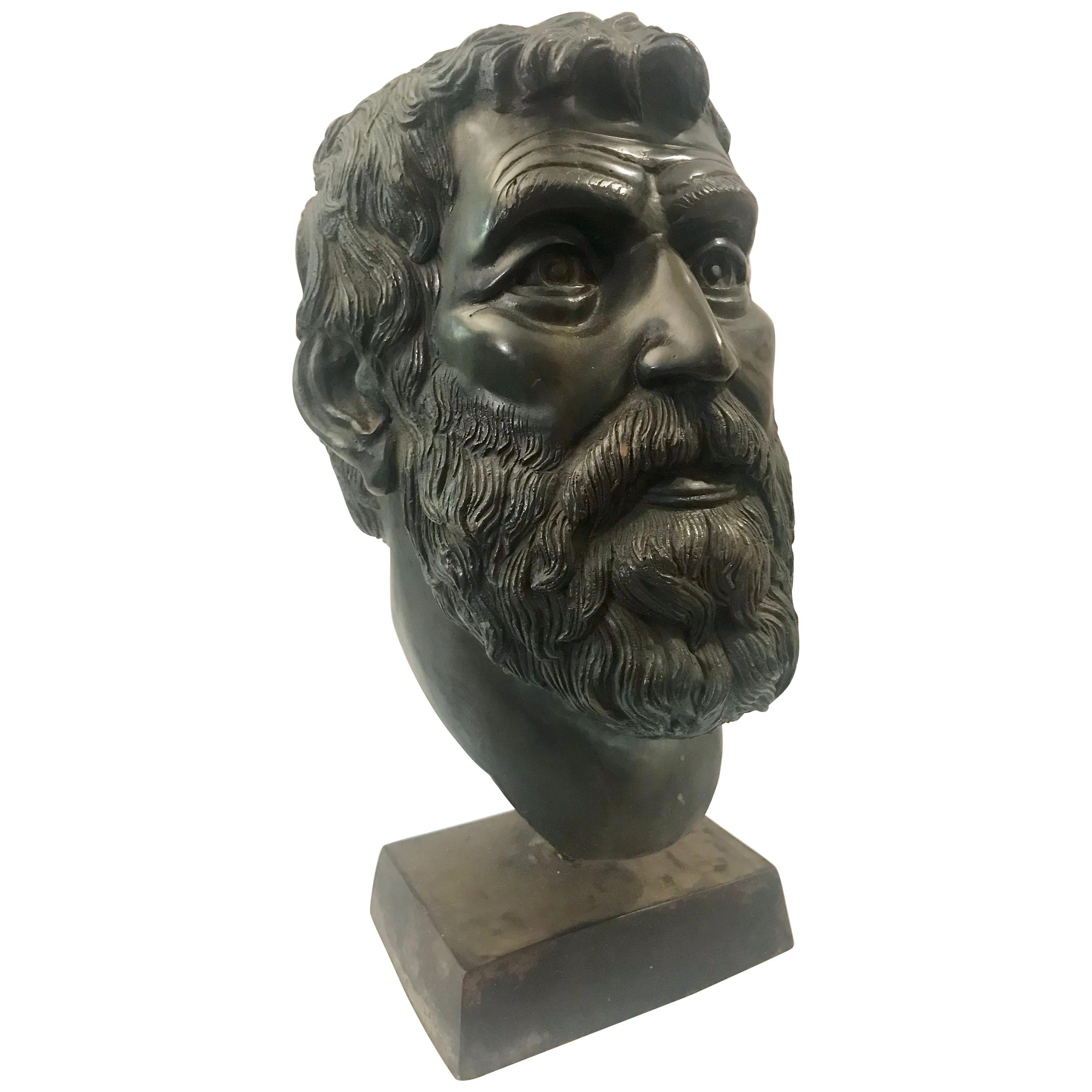Bronze Portrait Bust of a Bearded Man For Sale