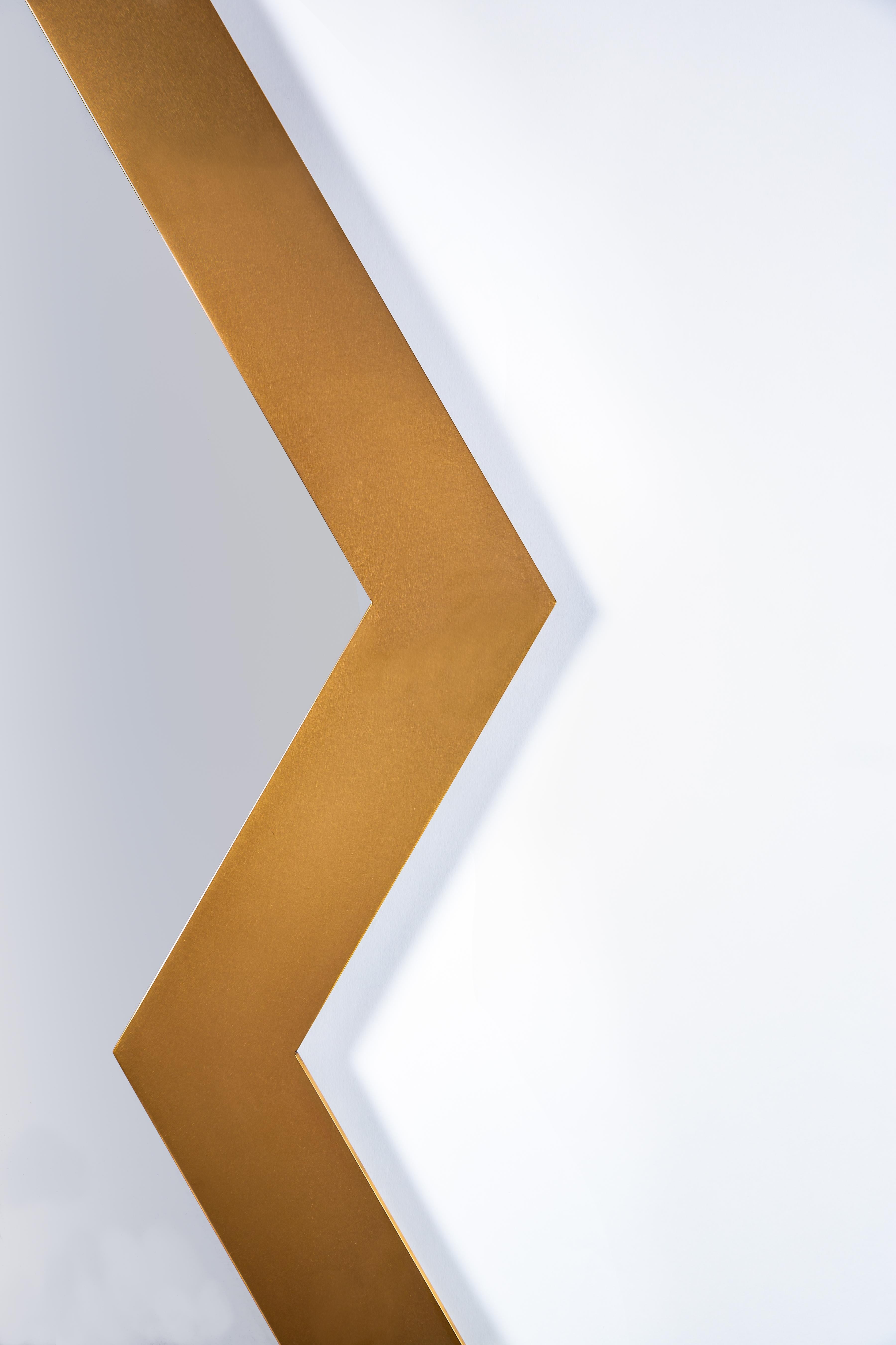 Minimalist Bronze Present Perimeter Large Mirror No.18 by Designer Jonathan Nesci For Sale