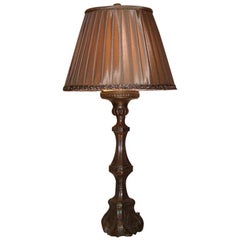 Pricket oder Kerzenständer aus Bronze, umfunktioniert als Lampe, 18. Jahrhundert