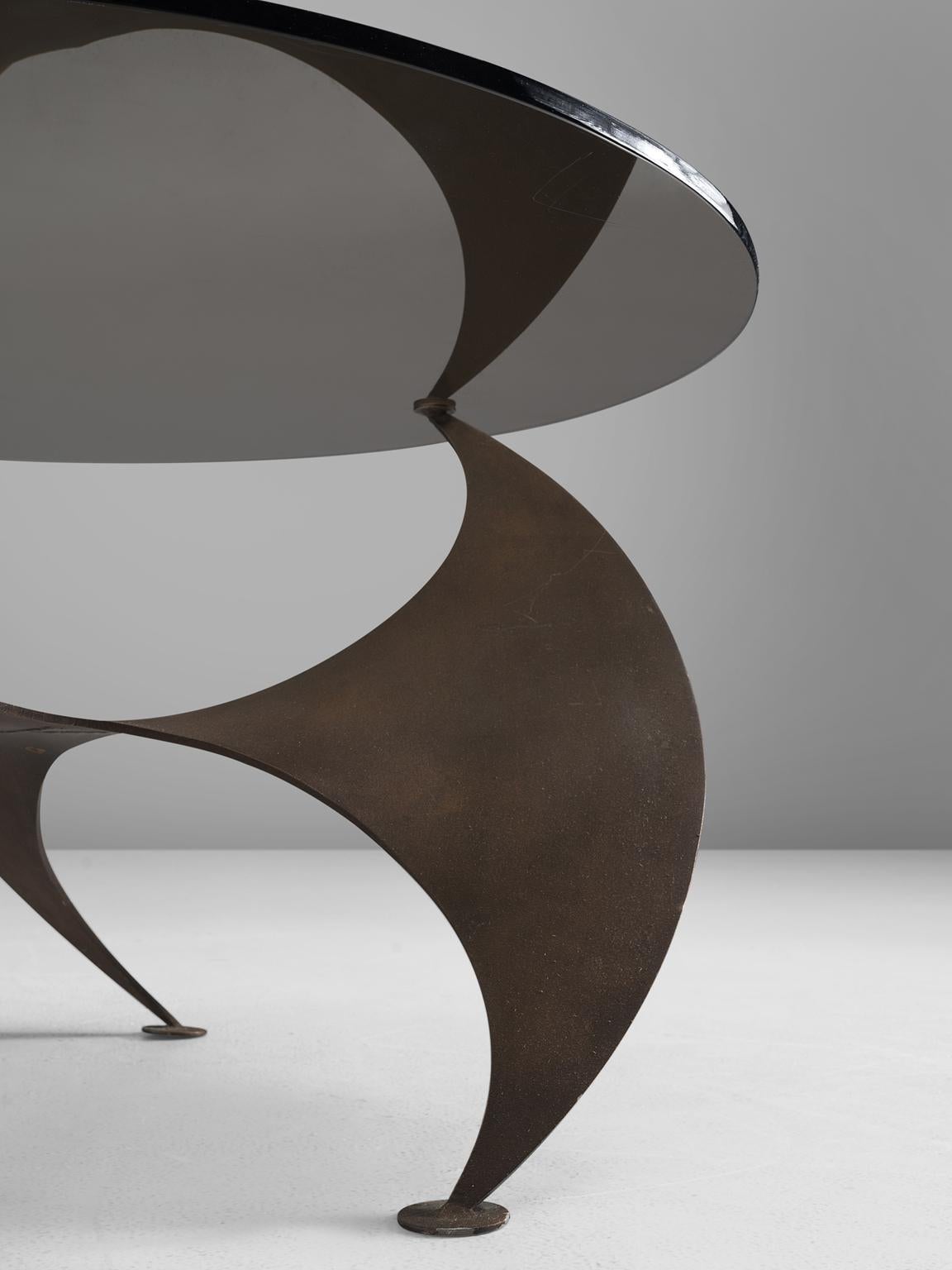 Mid-20th Century Bronze 'Propellor' Corner Table by Knut Hesterberg