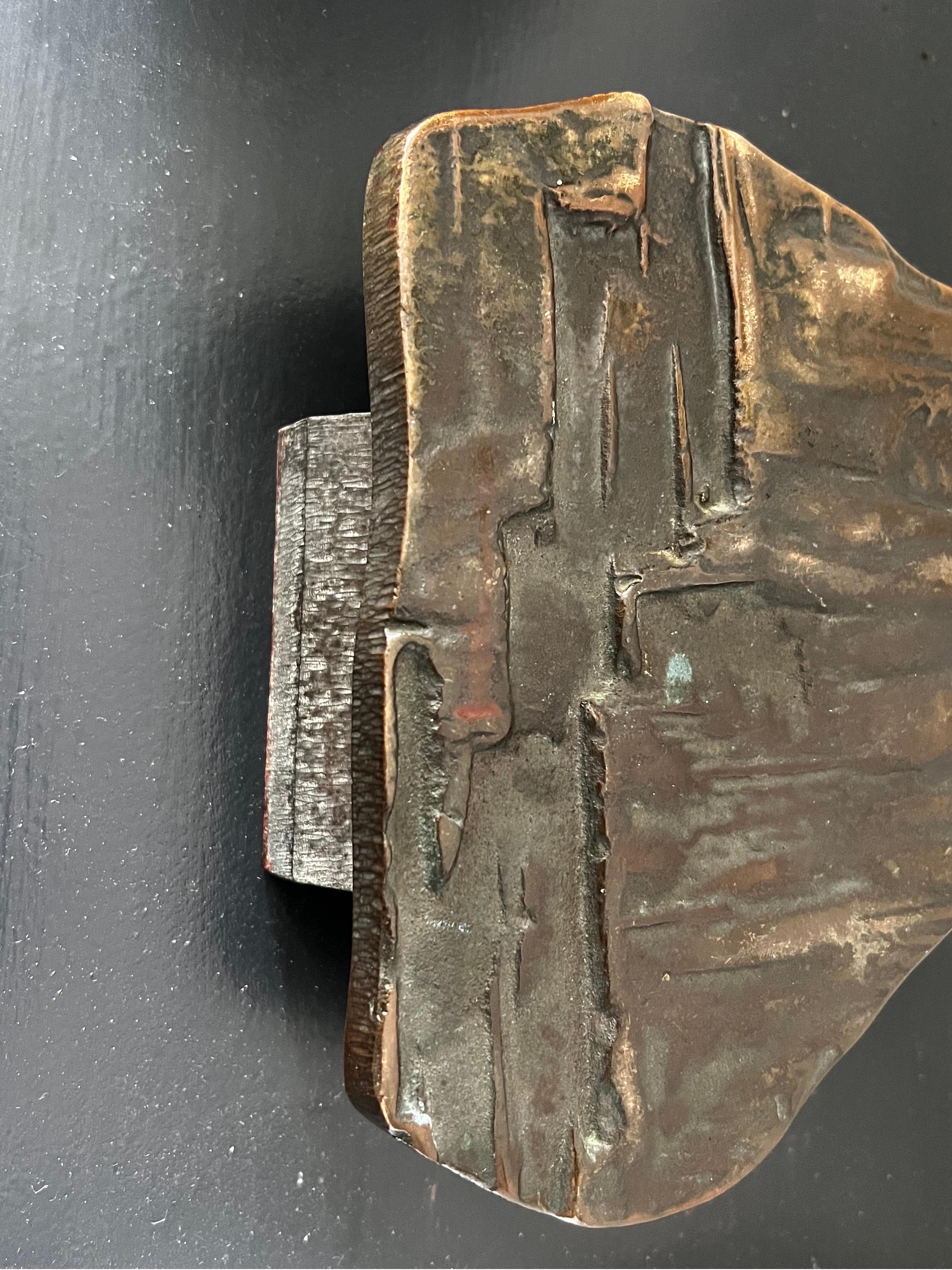 Bronze Push or Pull Door Handle with Aged Patina 2