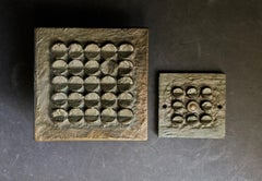 Bronze Push or Pull Door Handle with Bell-Push Plate, Mid-20th Century, European