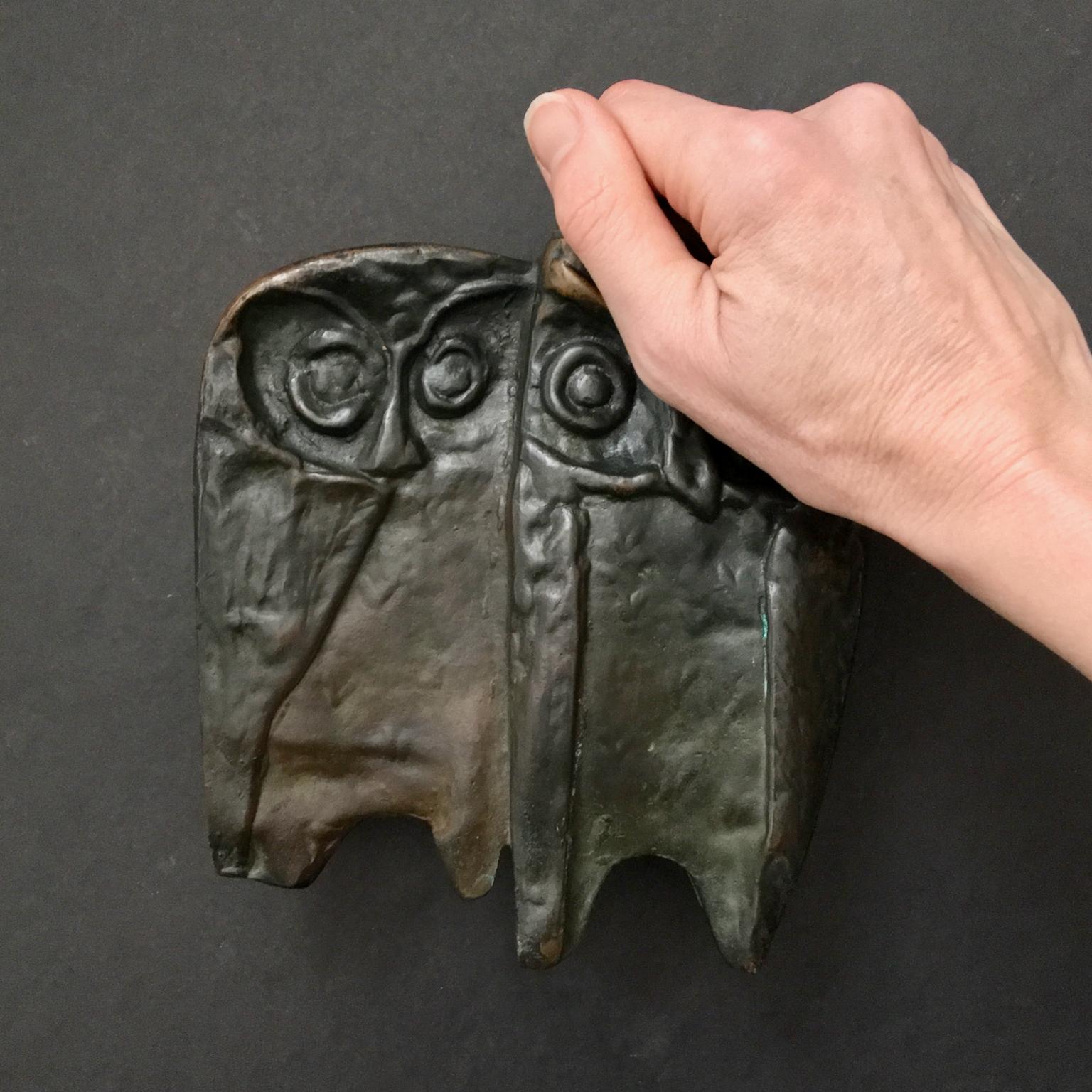 Bronze Push or Pull Door Handle with Owl Design, 20th Century, European 2
