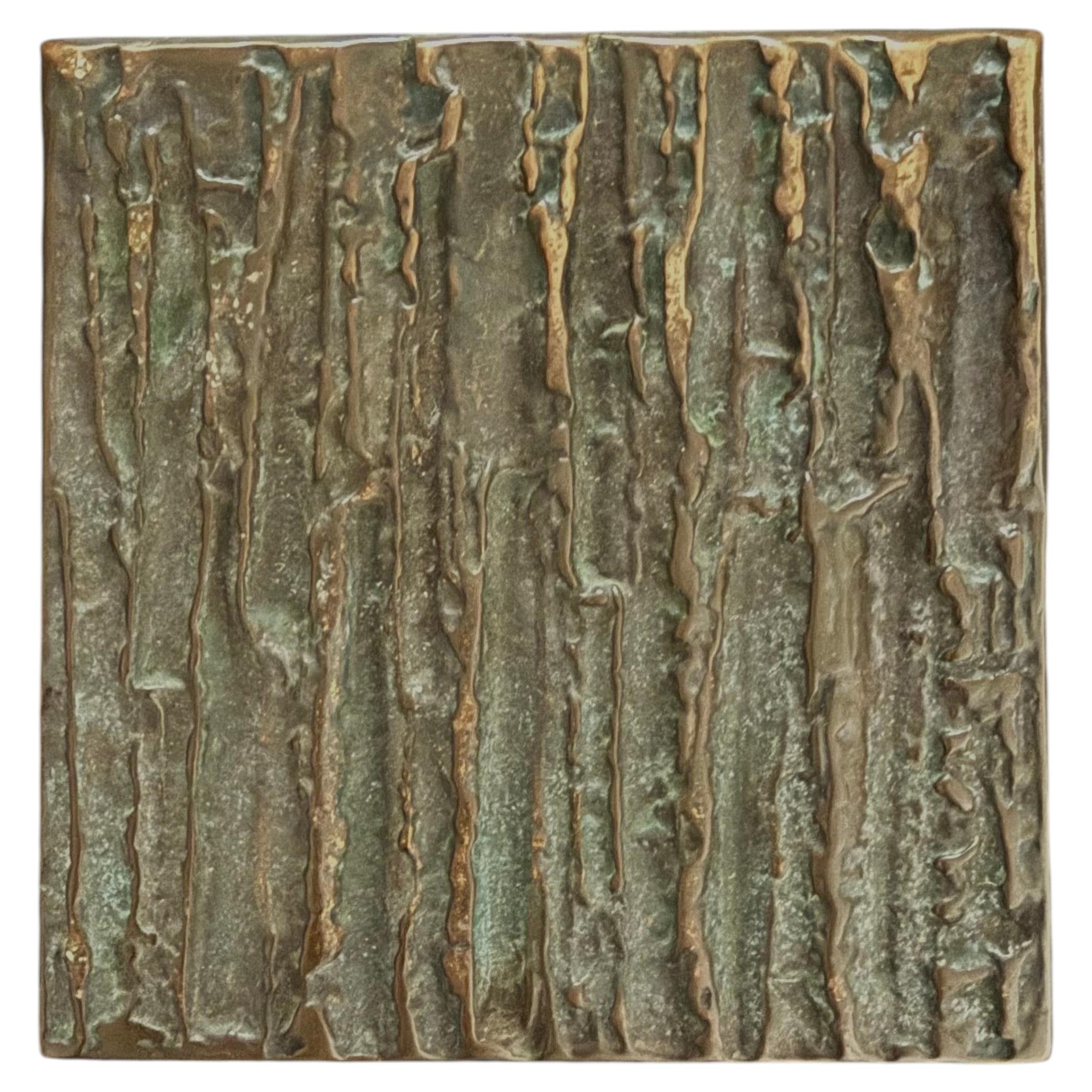 Bronze Push-Pull Door Handle, Brutalist Design, European, 20th Century