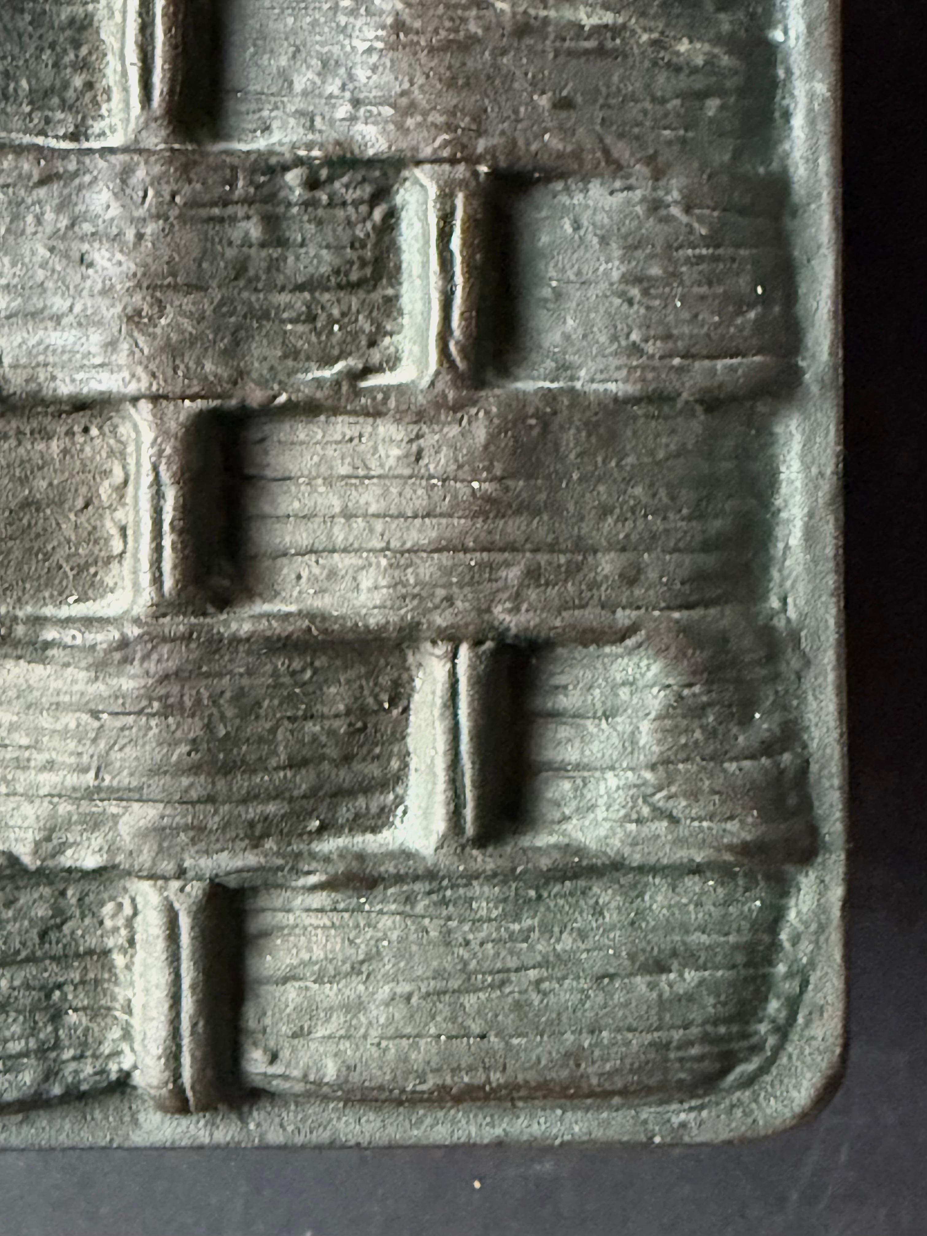 Bronze Push-Pull Door Handle with Basket-Work Relief Pattern For Sale 1