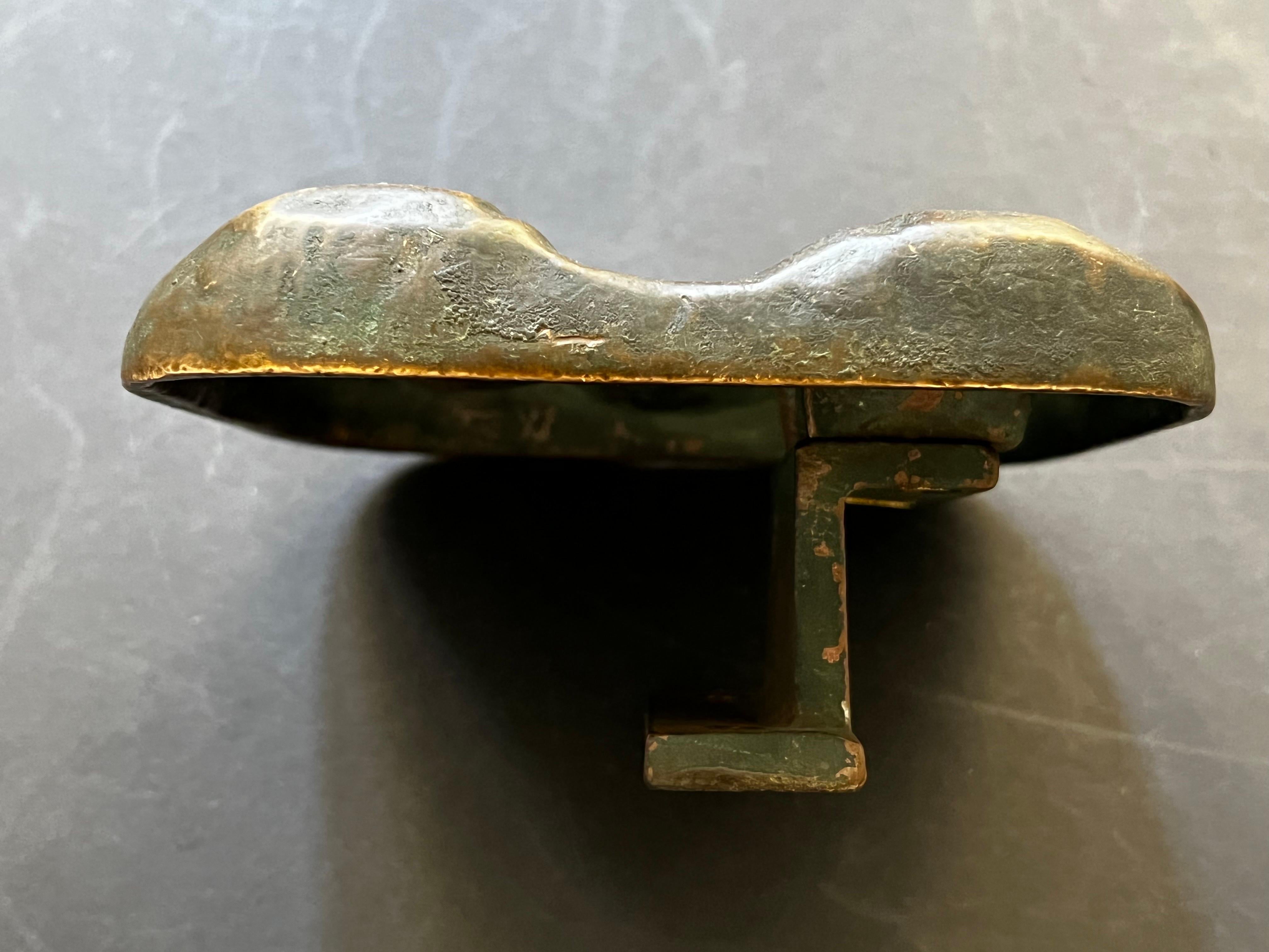 Bronze Push-Pull Door Handle with Contoured Design In Good Condition For Sale In London, GB