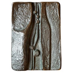 Poignée de porte Push-Pull en bronze avec design abstrait en relief